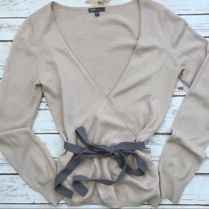 GAP Body • Soft Wrap Sweater with Gray Tie